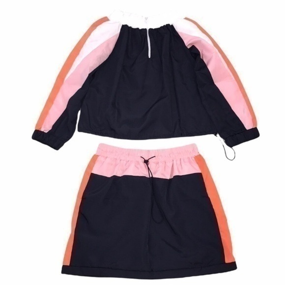 Color Block Off The Shoulder Skirt Set - Picture 4 of 12